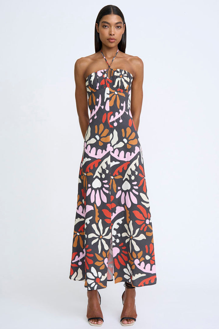 Dandy Breeze Gathered Halter Dress