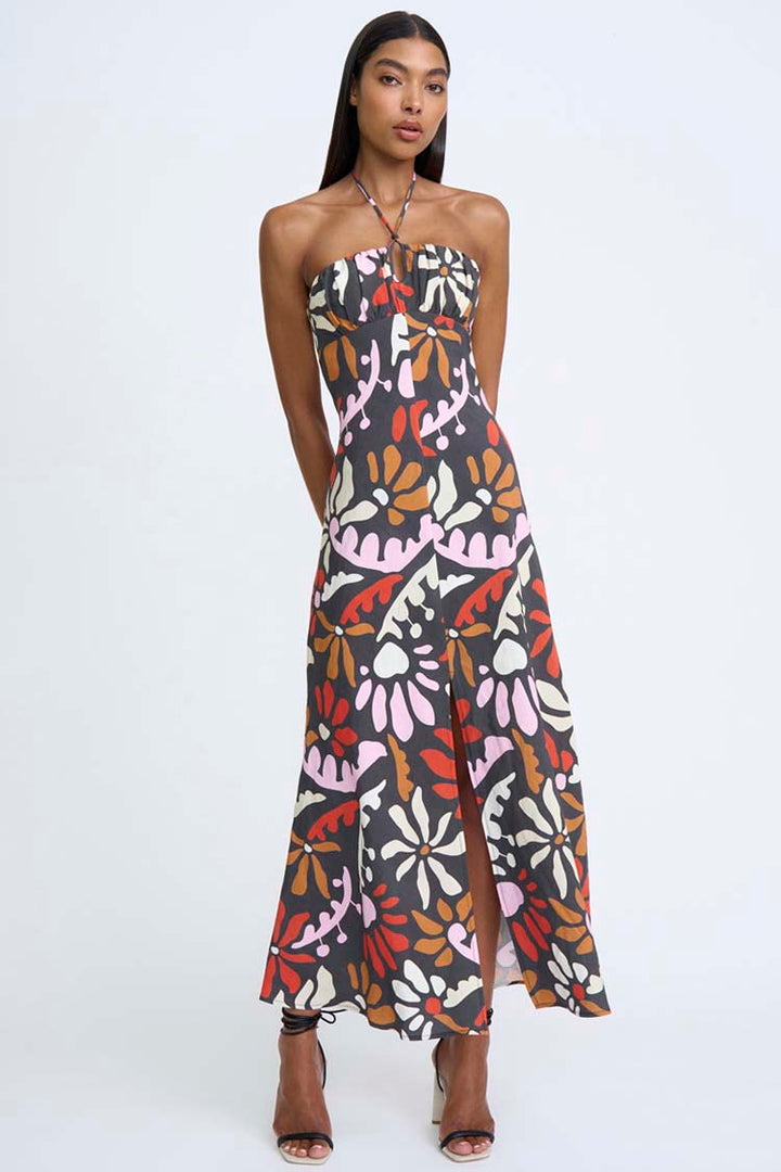 Dandy Breeze Gathered Halter Dress