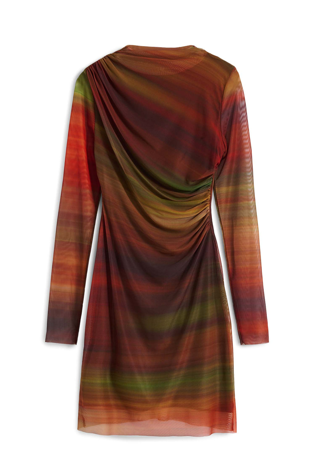 Dante Draped Tulle Mini Dress in Caldera Oscuro