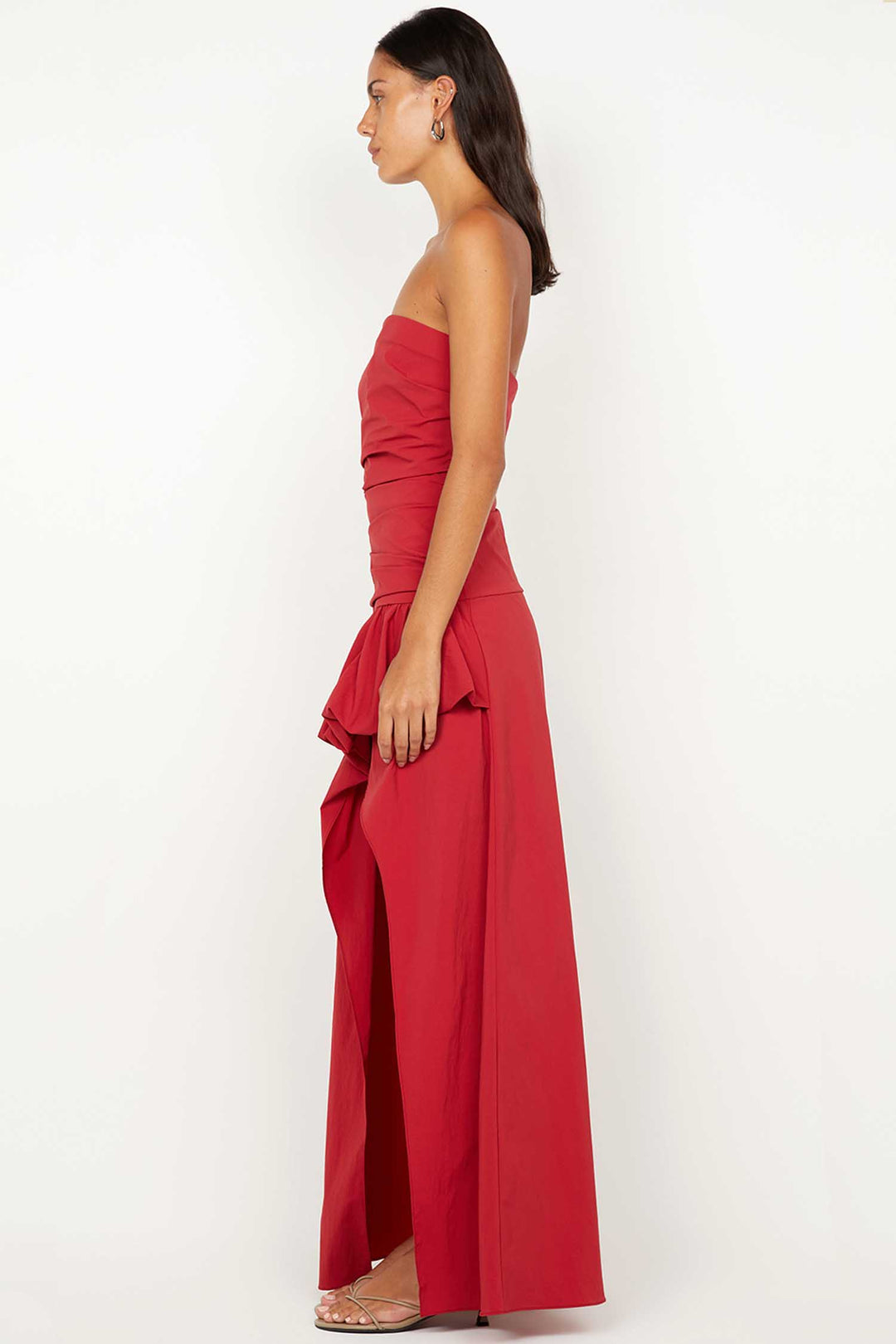 Dante Strapless Maxi Dress in Cherry