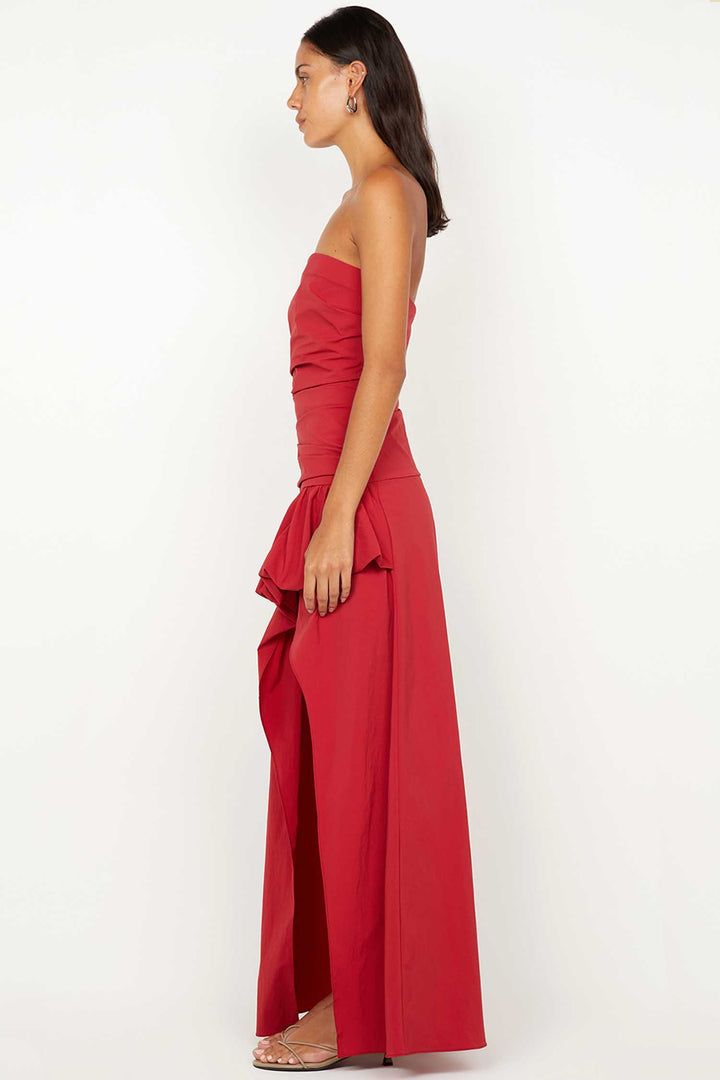 Dante Strapless Maxi Dress in Cherry