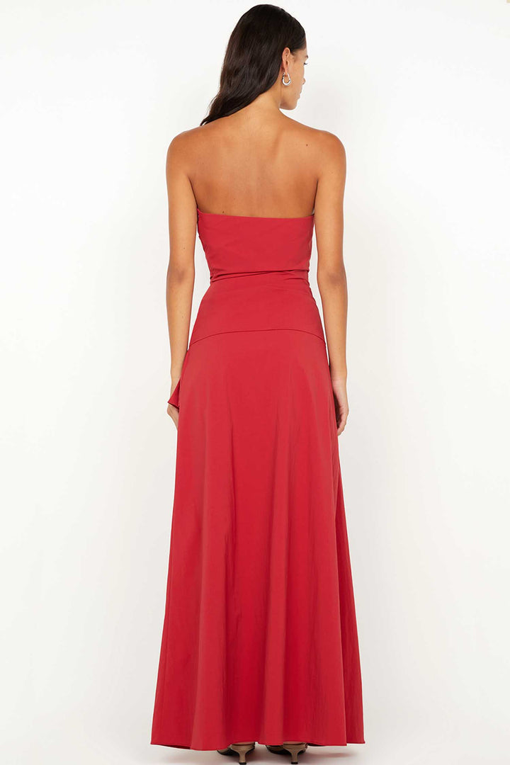 Dante Strapless Maxi Dress in Cherry