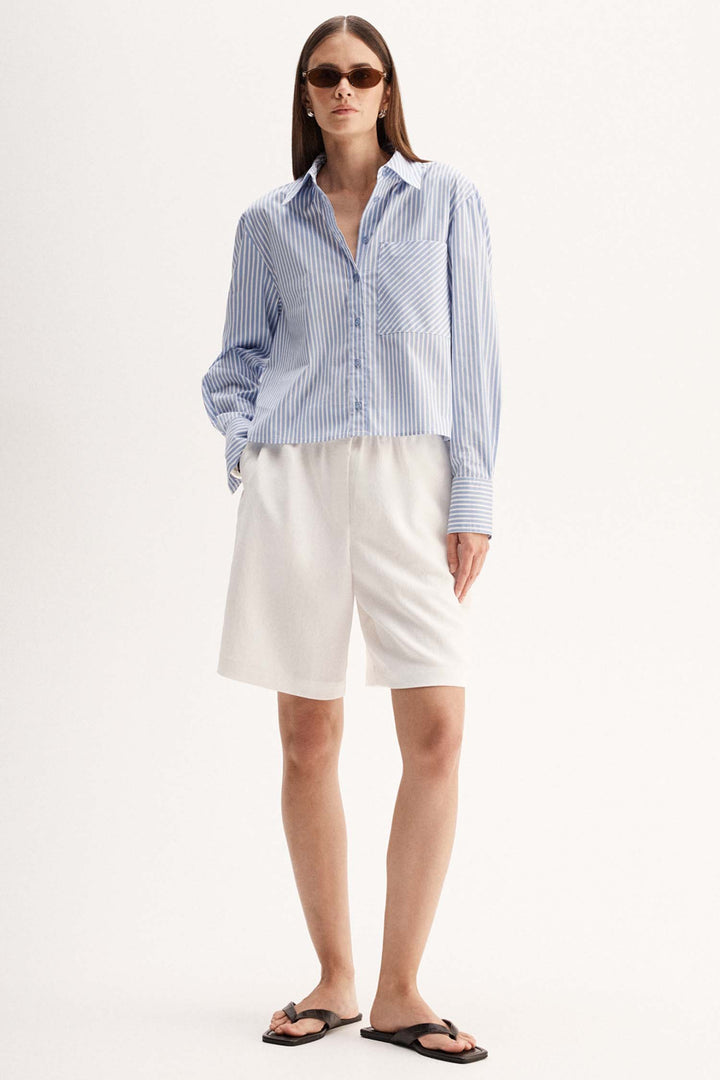 Dash Stripe Shirt in Blue Stripe