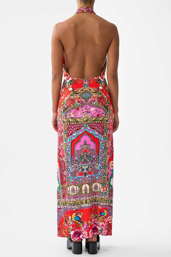 Deep Cow Plunge Dress in Heirloom Empire