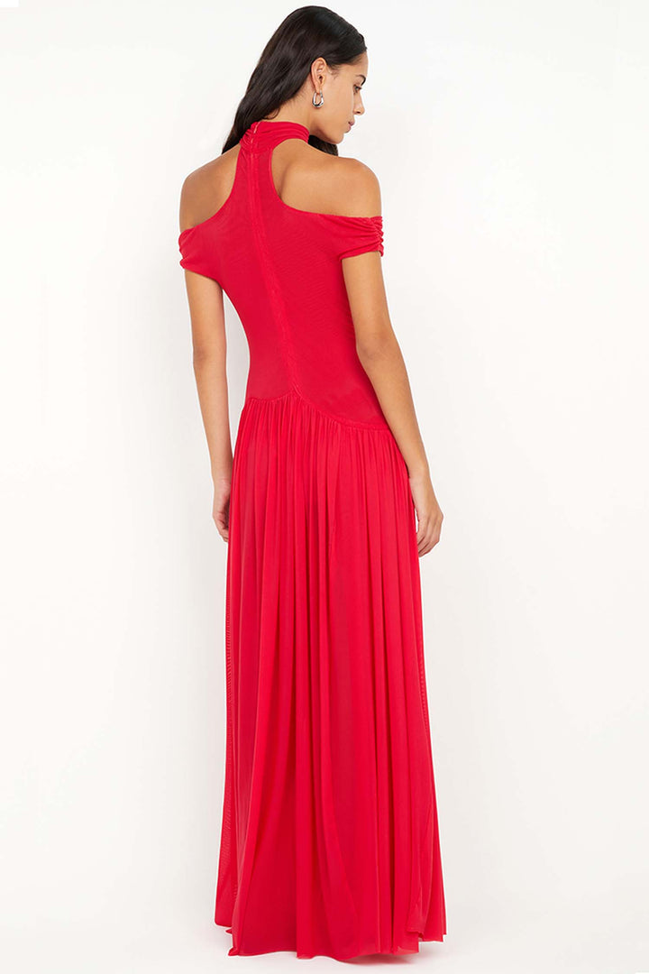 Deija Off Shoulder Maxi Dress in Strawberry