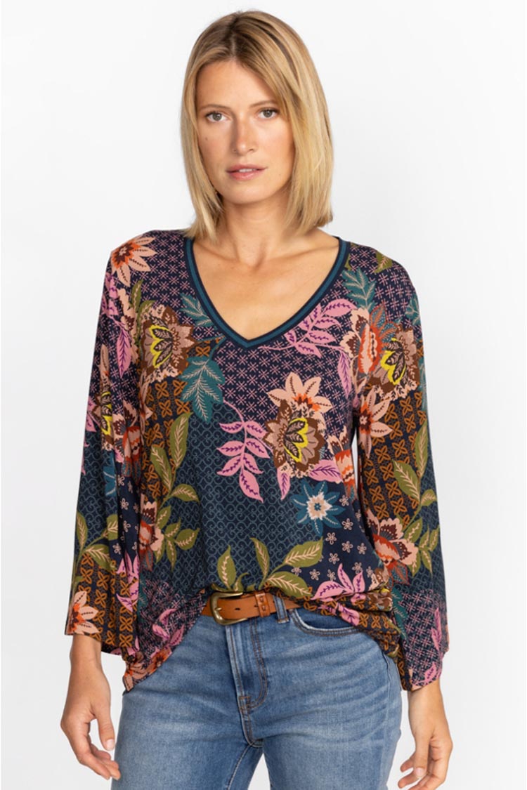 Delfino V-neck Kimono Sleeve Tee