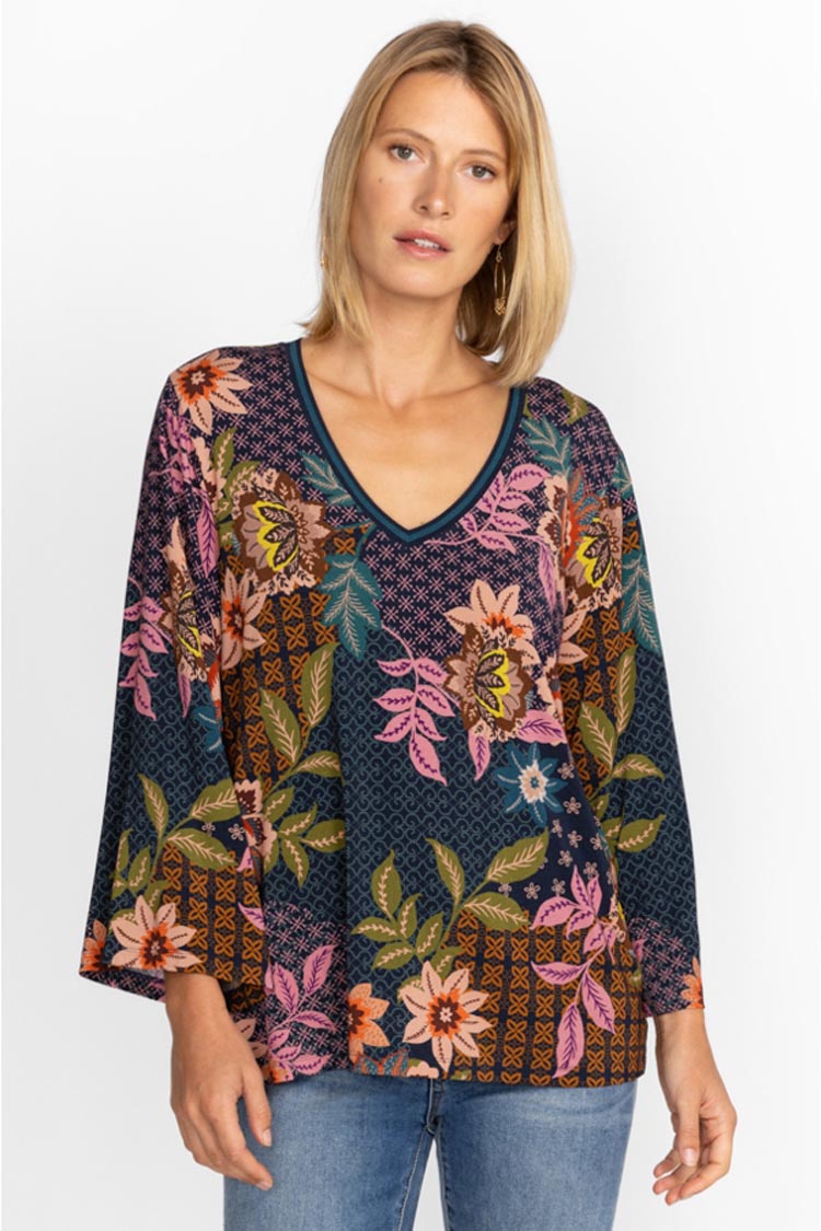 Delfino V-neck Kimono Sleeve Tee