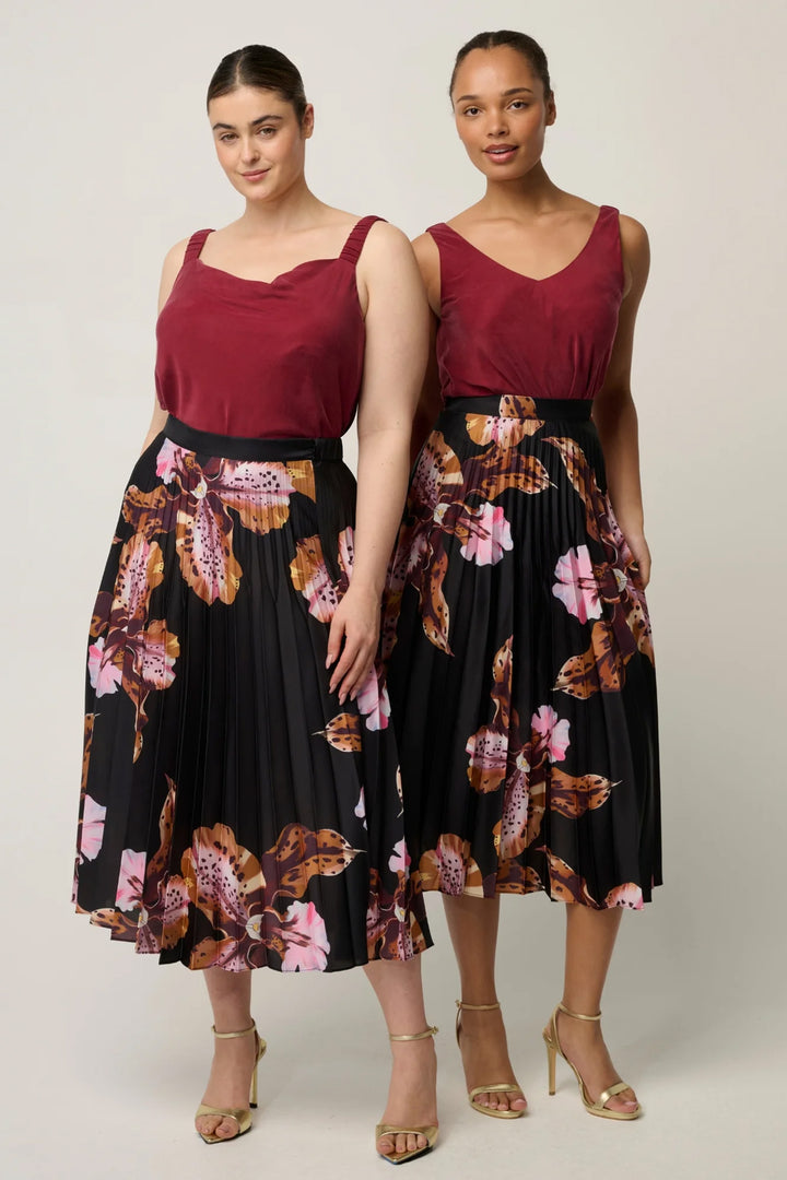 Delray Reversible Cupro Cowl &amp; V Neck Cami in Ruby
