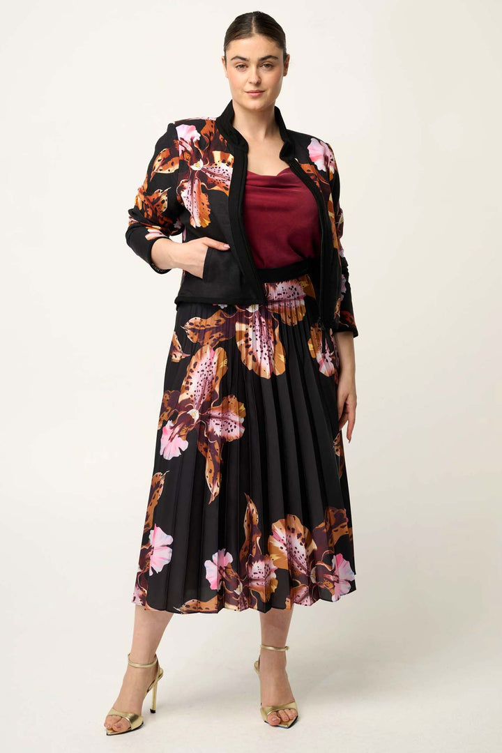 Delray Reversible Printed Placement Embroidered Jacket in Sunet Orchid/ Noir Orchid