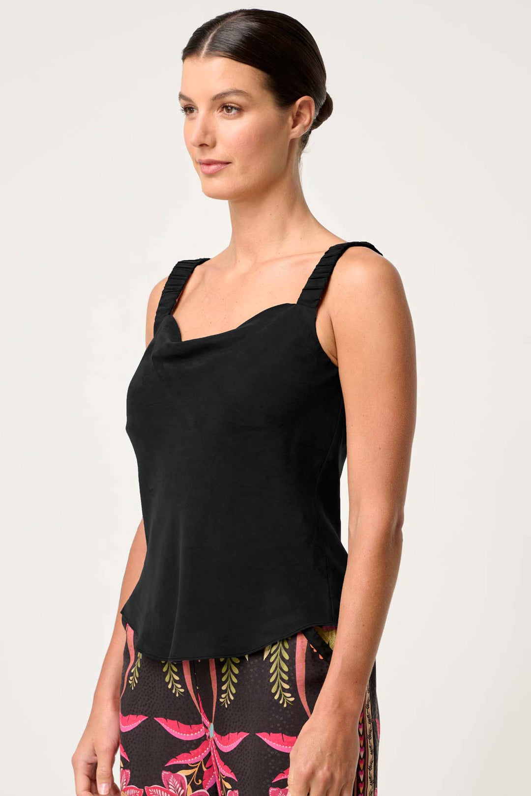 Delray Reversible Cupro Cami in Black