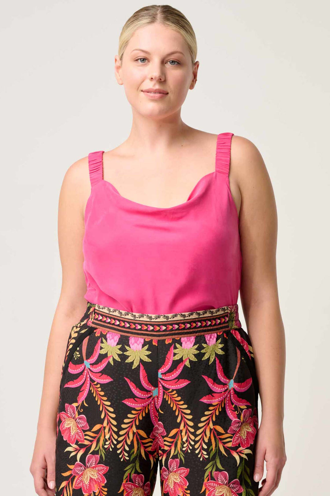 Delray Reversible Cupro Cami in Celosia Pink