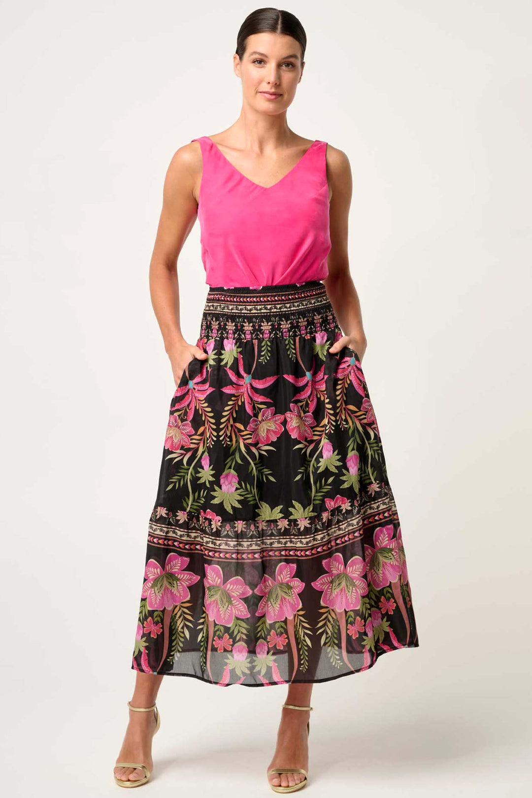 Delray Reversible Cupro Cami in Celosia Pink