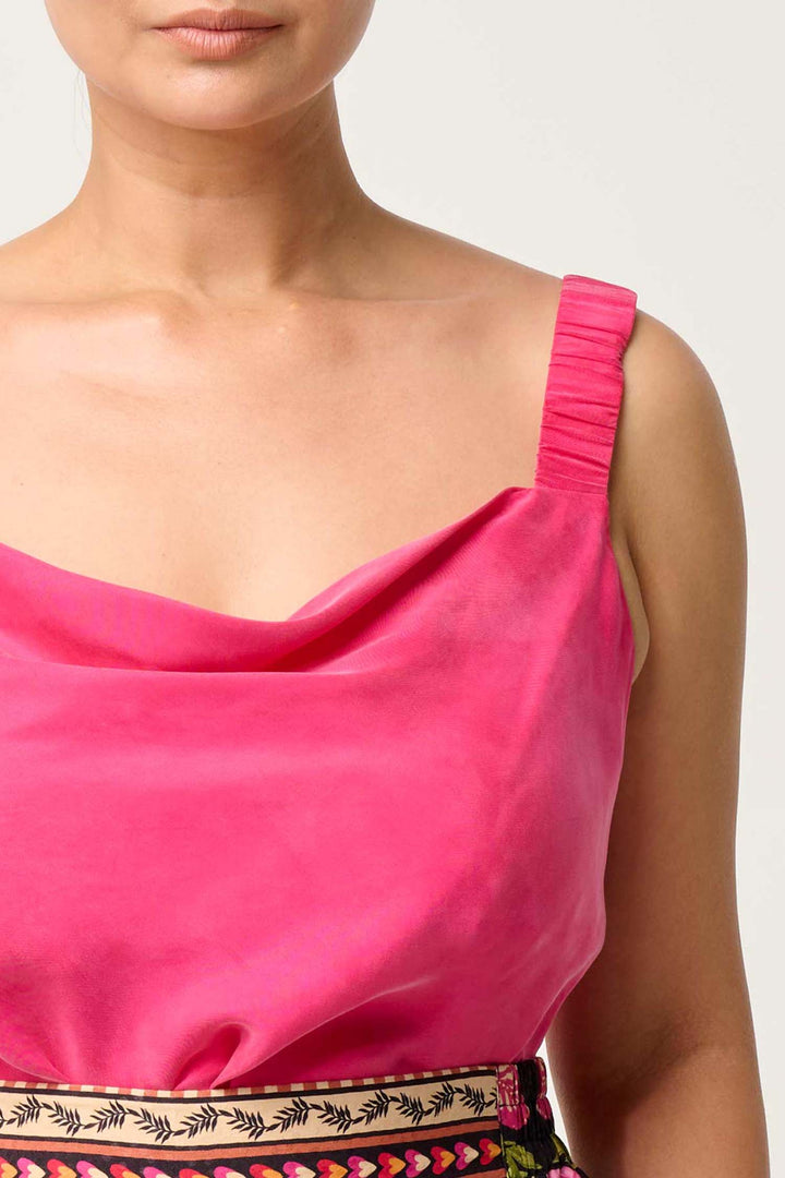 Delray Reversible Cupro Cami in Celosia Pink