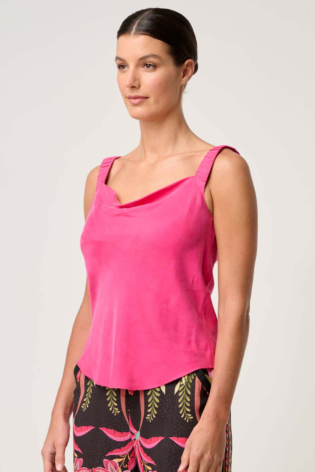 Delray Reversible Cupro Cami in Celosia Pink