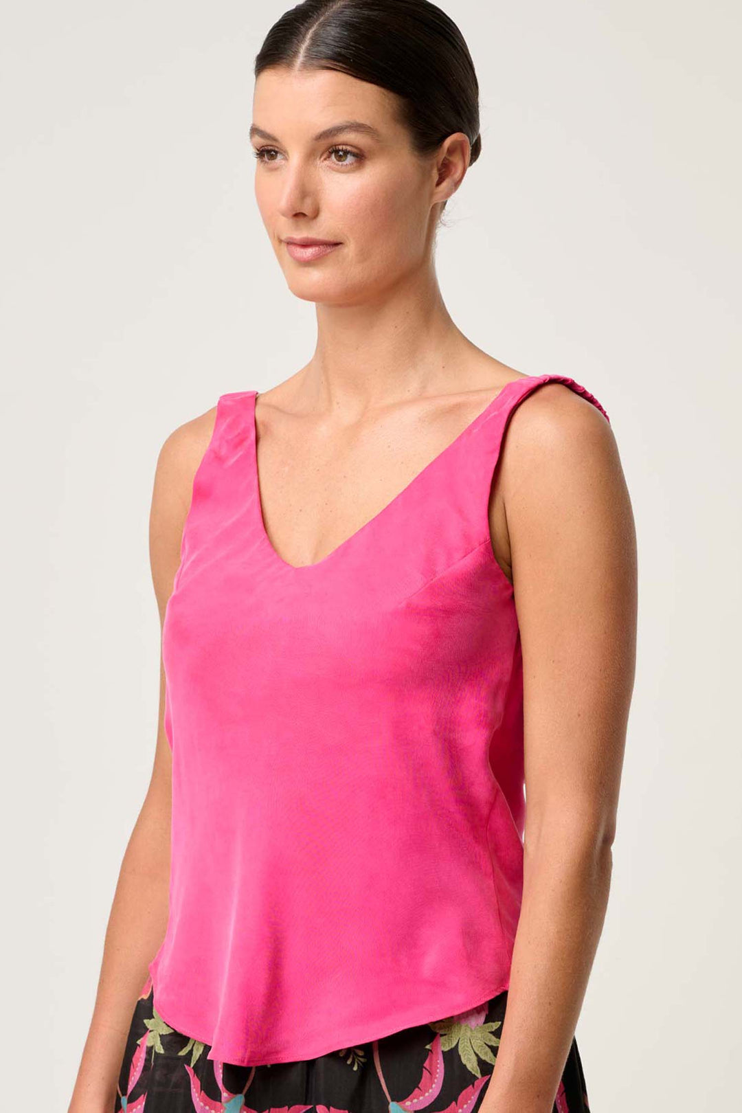 Delray Reversible Cupro Cami in Celosia Pink