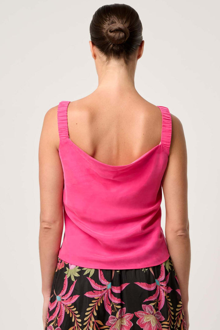 Delray Reversible Cupro Cami in Celosia Pink