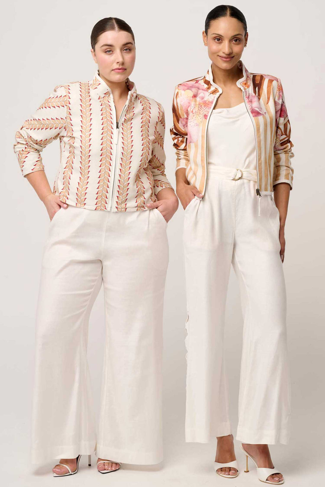 Delray Reversible Printed Jacket in Golden Promenade/ Gilded Frond