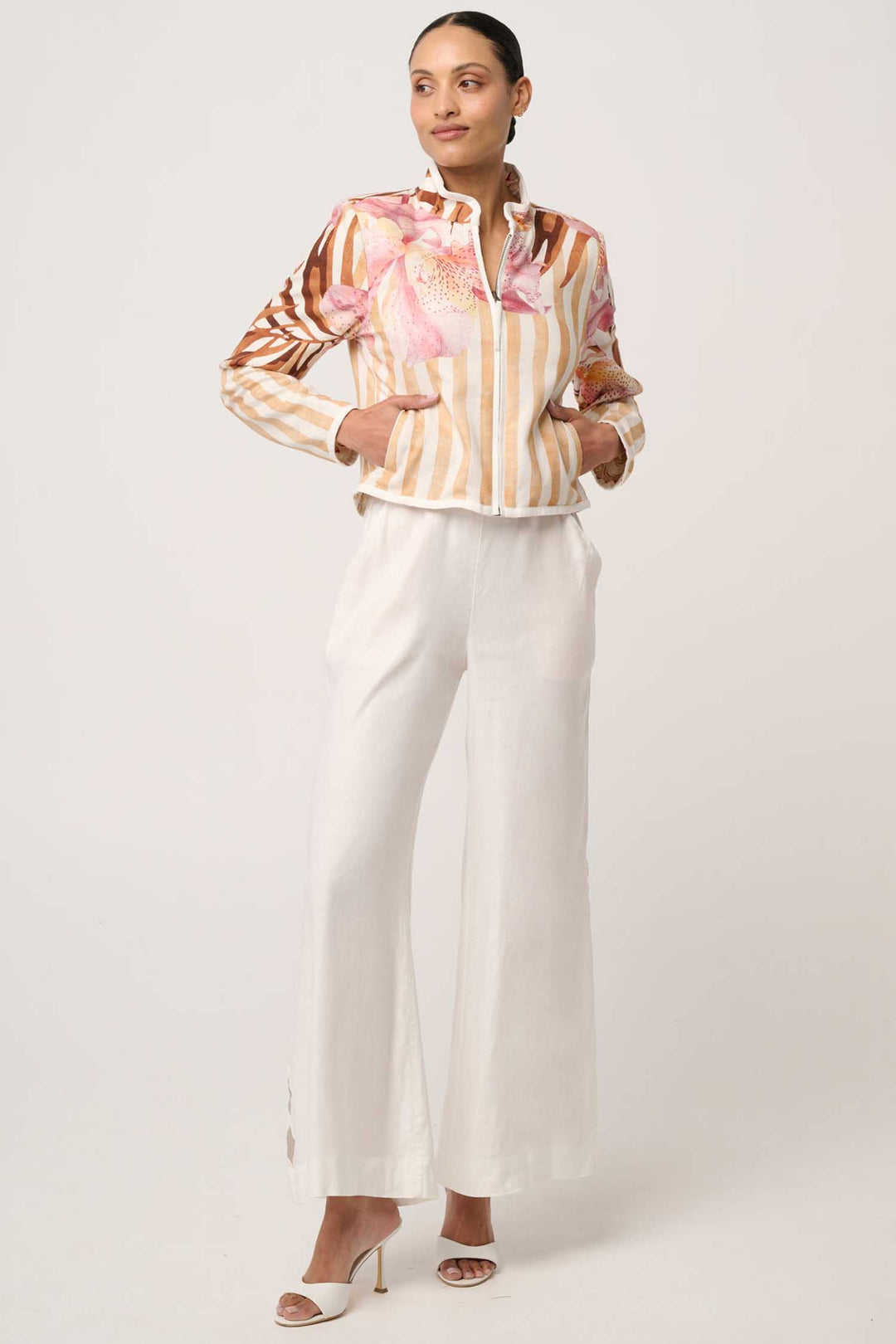 Delray Reversible Printed Jacket in Golden Promenade/ Gilded Frond