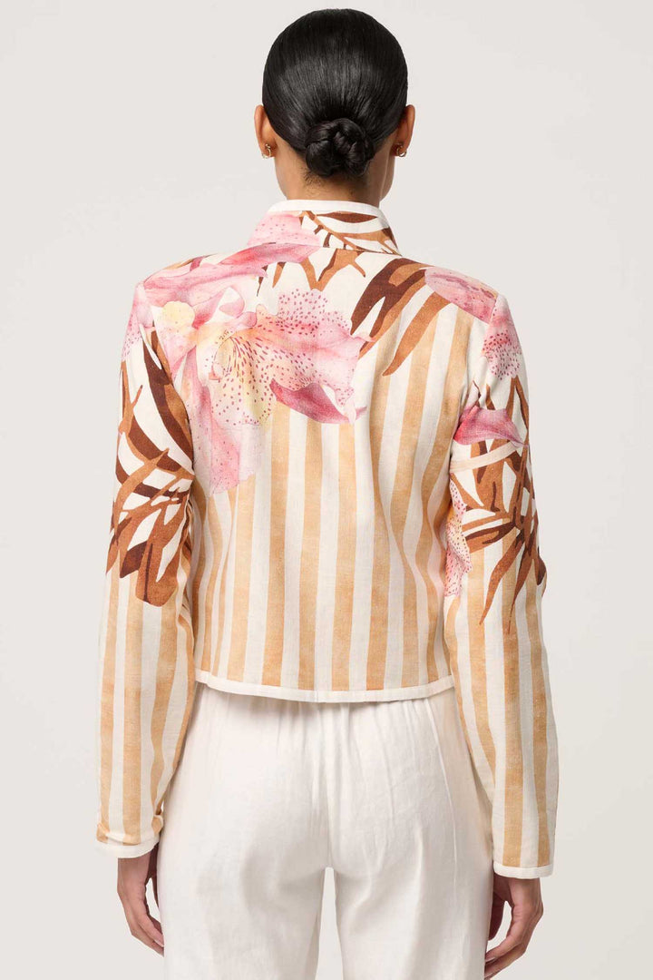 Delray Reversible Printed Jacket in Golden Promenade/ Gilded Frond