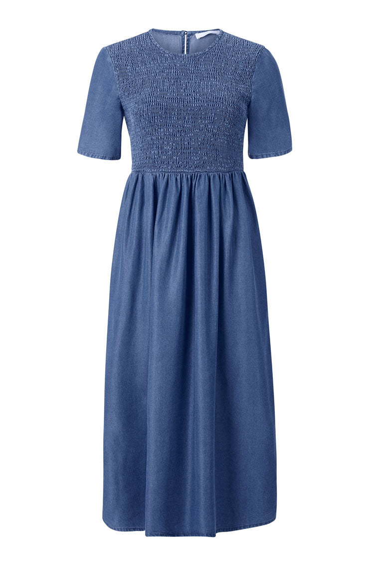 Denim Blue Tencel Midi Dress