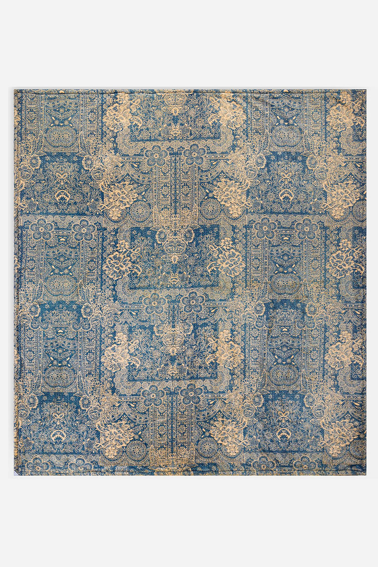 Denim Embroidery Cozy Blanket