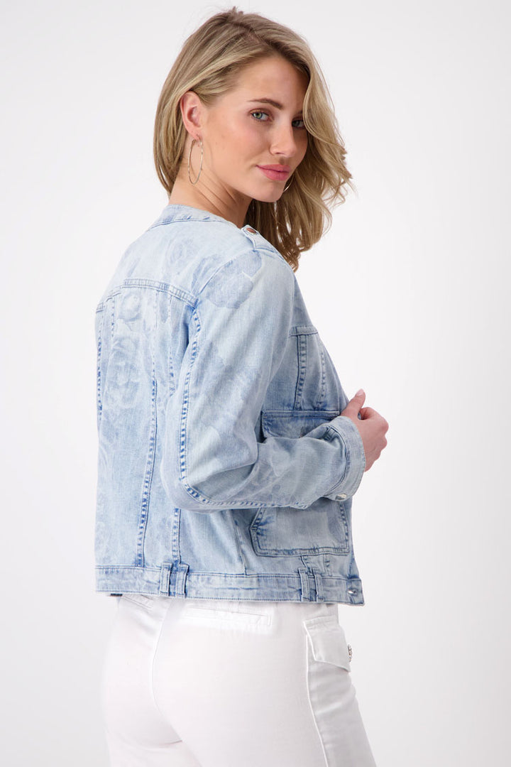 Denim Jacket w Floral Pattern