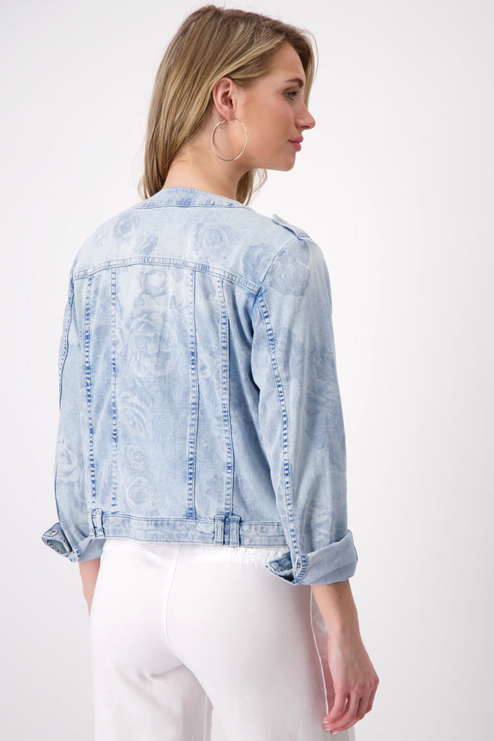 Denim Jacket w Floral Pattern