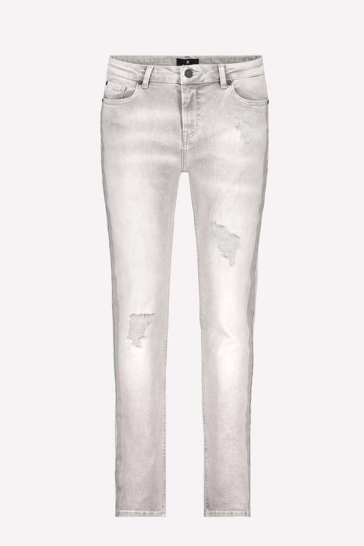 Destroyed Jeans w Contrast Stripes