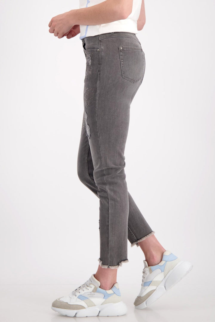 Destroyed Jeans w Rhinestones in Grey | FINAL SALE