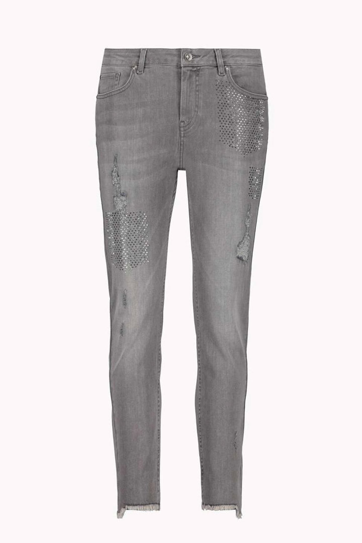 Destroyed Jeans w Rhinestones in Grey | FINAL SALE