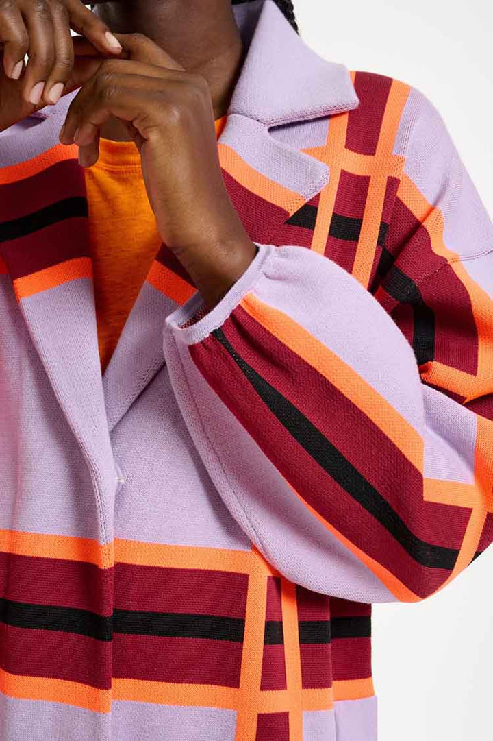 Dicomano Checked Knit Coat
