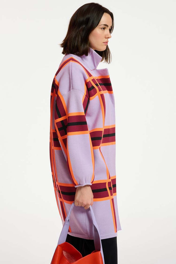 Dicomano Checked Knit Coat