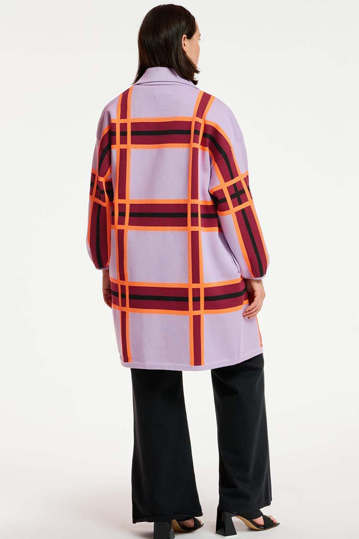 Dicomano Checked Knit Coat