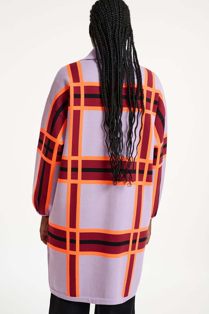 Dicomano Checked Knit Coat