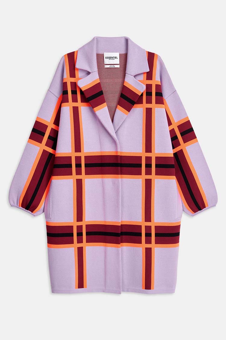 Dicomano Checked Knit Coat