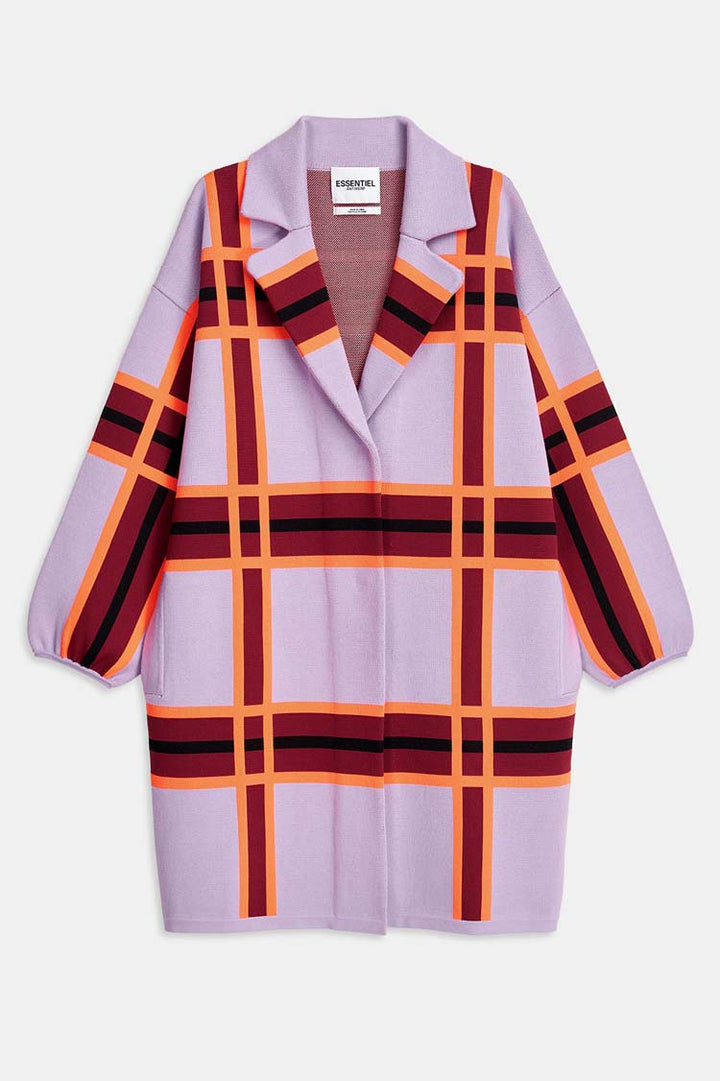 Dicomano Checked Knit Coat