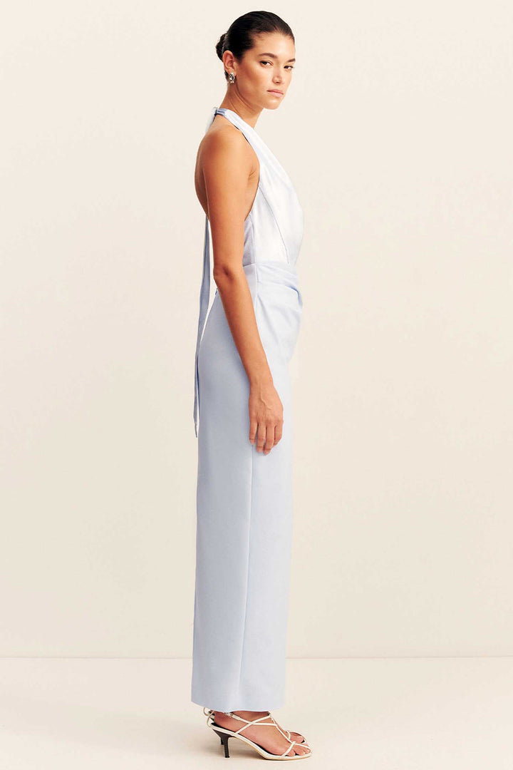 Dillon Cowl Neck Maxi Dress in Seabreeze