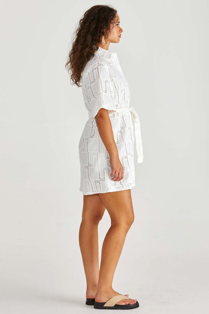 Dillon Shirt Dress in White