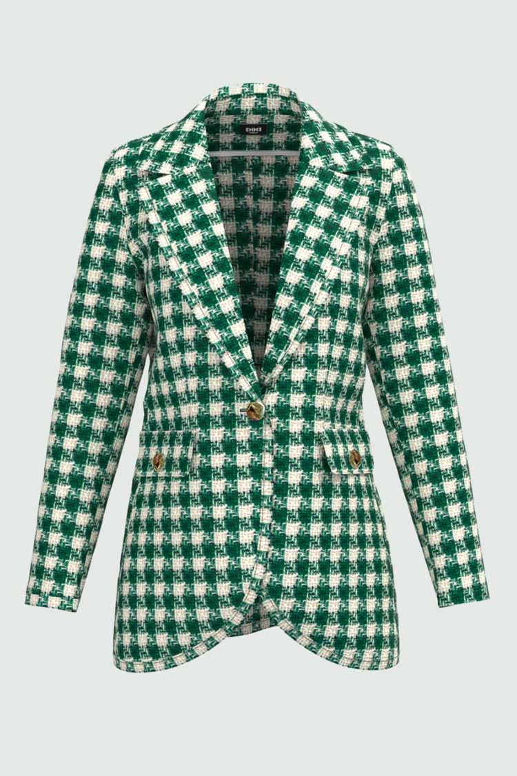 Display Green Check Blazer