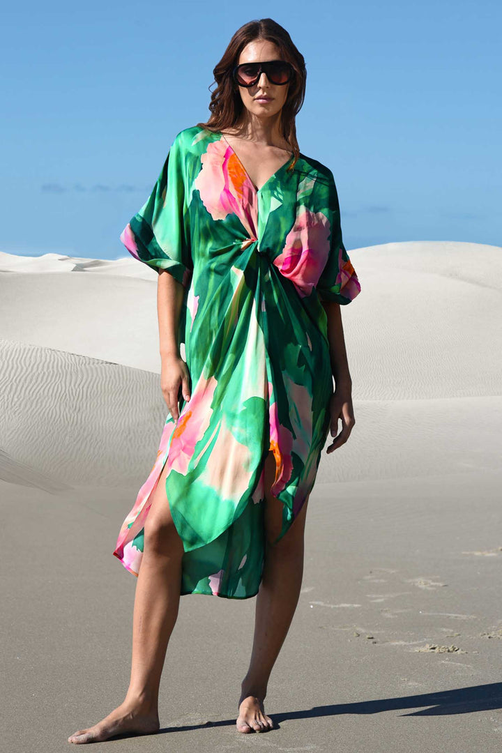 Do The Twist Dress in Green Floral