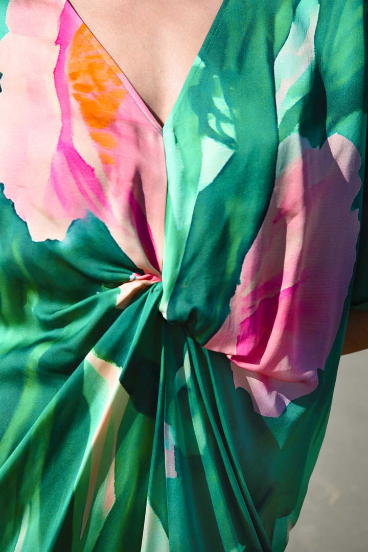 Do The Twist Dress in Green Floral