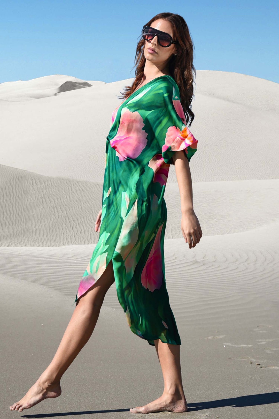 Do The Twist Dress in Green Floral