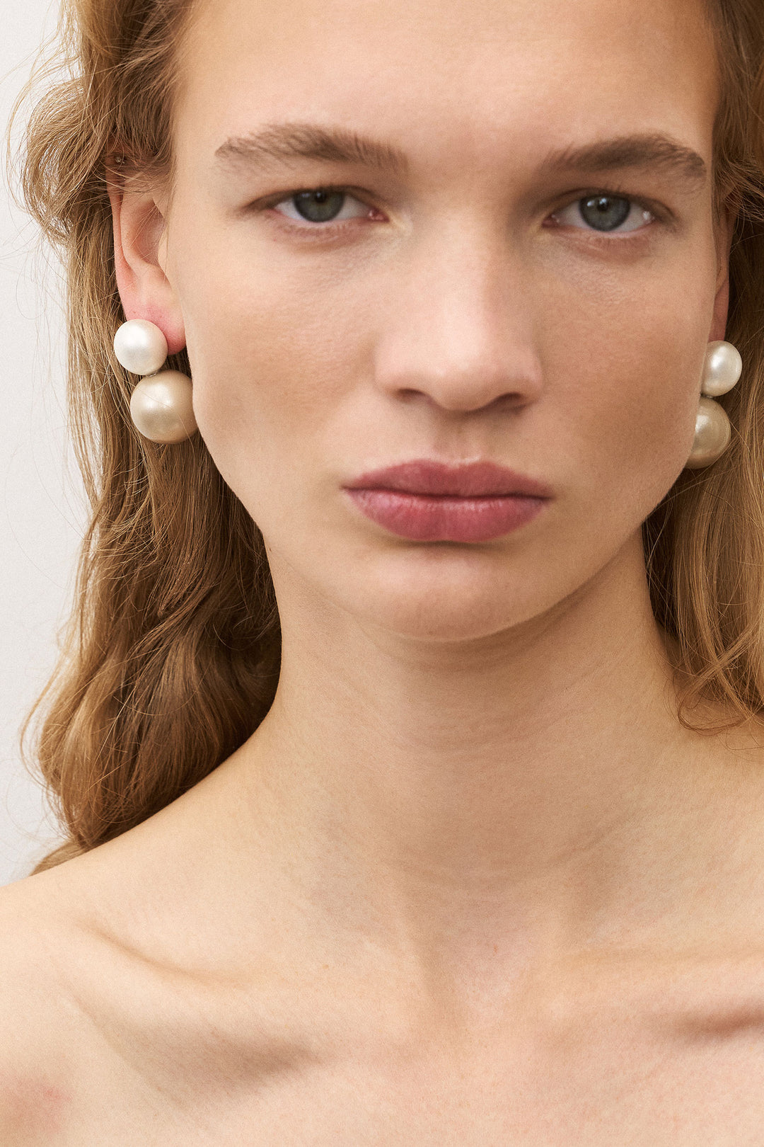 Double Pearl Earring Champagner