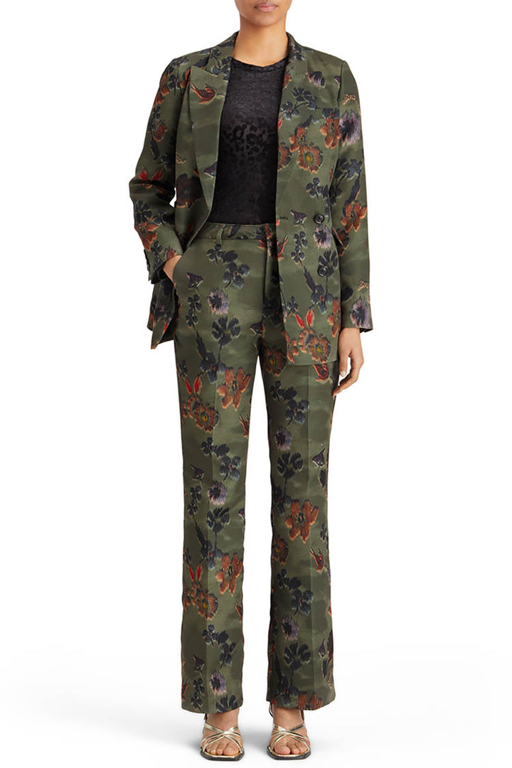 Double Breasted Blazer in Poetry Tapestry Military
