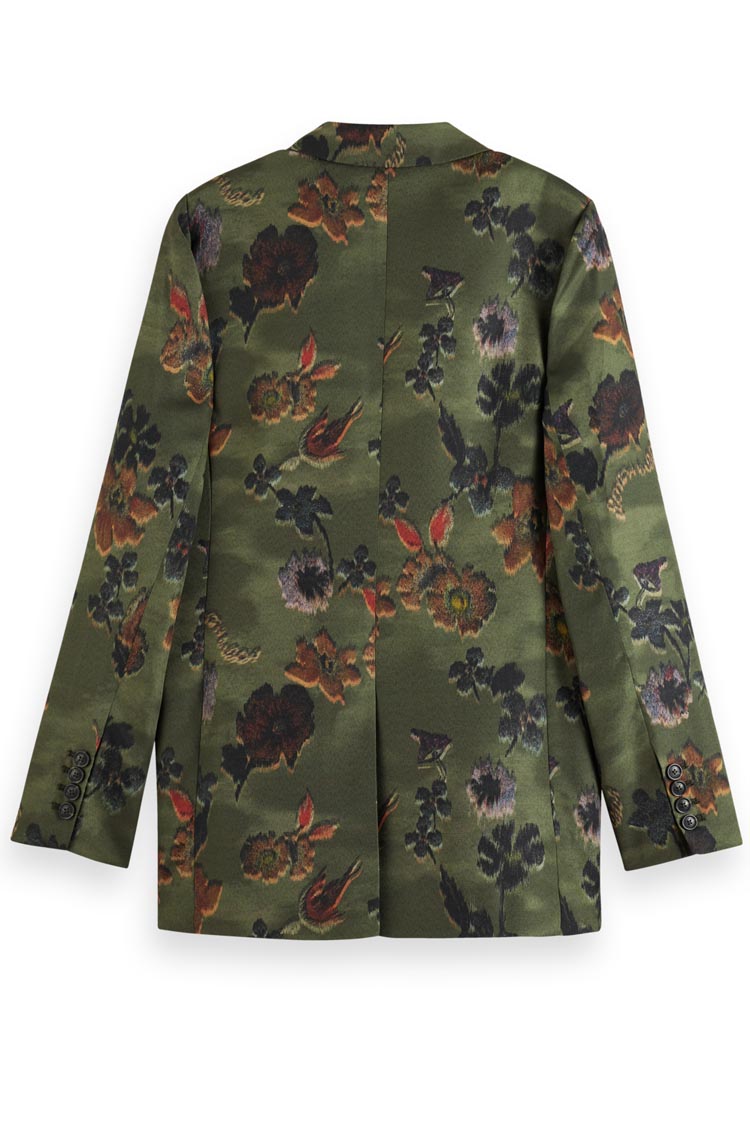 Double Breasted Blazer in Poetry Tapestry Military