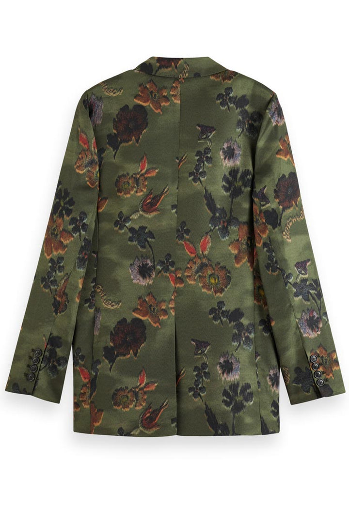 Double Breasted Blazer in Poetry Tapestry Military