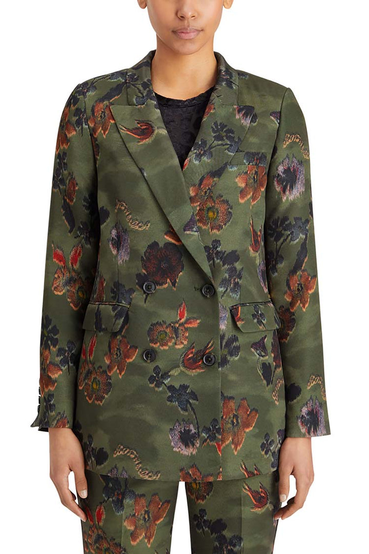 Double Breasted Blazer in Poetry Tapestry Military