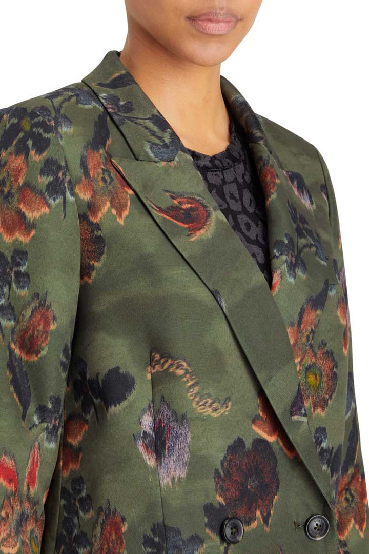Double Breasted Blazer in Poetry Tapestry Military