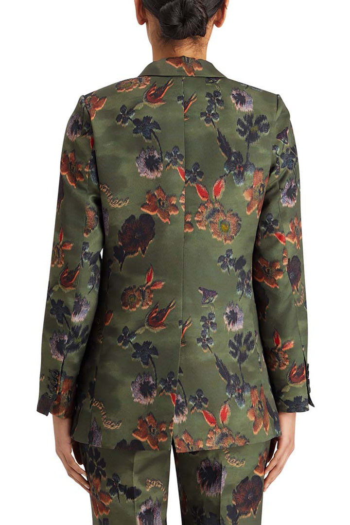 Double Breasted Blazer in Poetry Tapestry Military