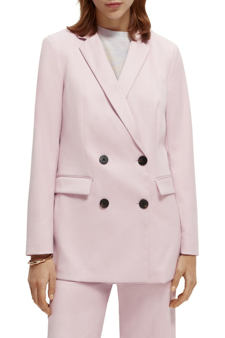Double Breasted Tailored Blazer in Lavender | FINAL SALE